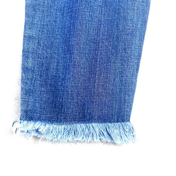 KanCan Button Fly Denim Jeans Women's XL Distressed Frayed Hem Blue High Rise - Picture 15 of 16